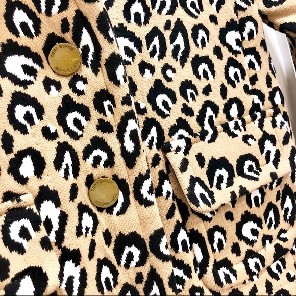 NWOT Tory Burch Animal Print Sweater Blazer XS - Picture 4 of 8